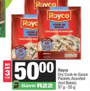 Royco Dry Cook-In-Sauce Packets Assorted-For Any 3 x 37g/55g