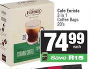 Cafe Enrista 3 In 1 Coffee Bags-20's Pack