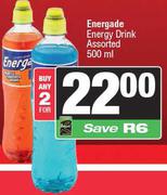 Energade Energy Drink Assorted-For Any 2 x 500ml 