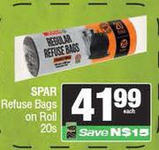 Spar Refuse Bags On Roll-20s Pack