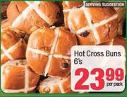 Hot Cross Buns-6 Per Pack