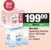 Bernini Sparkling Spritzer (Excl Mimosa) Cans-For 2 x 6  x 500ml