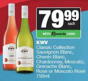 KWV Classic Sauvignon/Chenin Blanc, Chardonnay, Moscato, Grenache Blanc,Rose/Moscato Rose-750ml Each