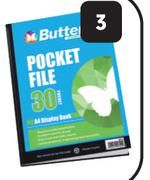 Butterfly A4 Pocket File Display Book (30-Pocket)