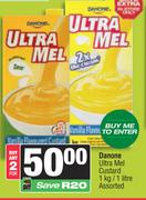 Danone Ultra Mel Custard Assorted-For Any 2 x 1Kg/1Ltr