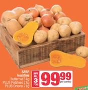 Spar Freshline Butternut 3Kg, Potatoes 3Kg And Onions 2kg-For All 3 Per Combo
