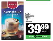 Boston Cappuccino Sticks Assorted-10s Per Pack