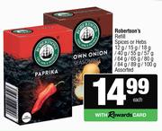 Robertson's Refill Spices Or Herbs-12g/15g/18g/40g/55g/57g/64g/65g/80g/84g/89g/100g