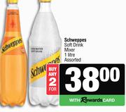 Schweppes Soft Drink Mixer Assorted-For Any 2 x 1Ltr
