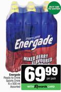 Energade Ready To Drink Sports Drink Assorted-6 x 500ml Per Pack
