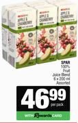 Spar 100% Fruit Juice Blend Assorted-6 x 200ml Per Pack