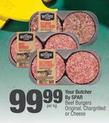 Your Butcher By Spar Beef Burgers Original, Chargrilled Or Cheese-Per Kg