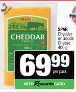 Spar Cheddar Or Gouda Cheese-400g Per Pack