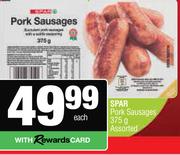 Spar Pork Sausages Assorted-375g