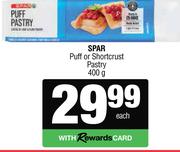Spar Puff Or Shortcrust Pastry-400g Each