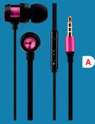 Volkano Alloy Earphones Purple + Mic