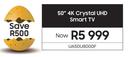 Samsung 50" 4K Crystal UHD Smart TV UA50U8000F