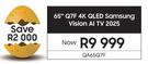Samsung 65" Q7F 4K QLED Vision AI TV 2025 QA65Q7F