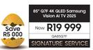 Samsung 85" Q7F 4K QLED Vision AI TV 2025 QA85Q7F