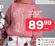 Younger Girls Plush Tops (2-7 Years)