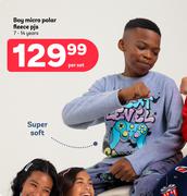Boy Micro Polar Fleece Pjs 7-14 Years-Per Set