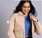 Melton Cropped Jackets From (XS-XXL)-Each