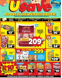 Usave Eastern Cape : No One Is Cheaper This Easter (23 March - 12 April 2026)