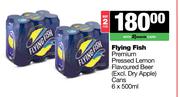 Flying Fish Premium Pressed Lemon Flavoured Beer Cans-For 2 x 6 x 500ml