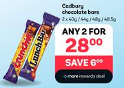 Cadbury Chocolate Bars-For 2 x 40g/44g/48g/48.5g