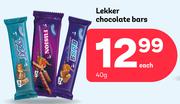 Lekker Chocolates Bars-40g Each