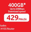 Home Internet 400GB Including Huawei 5G H155 Router