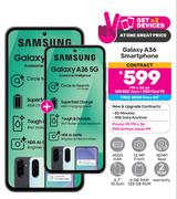 2 x Samsung Galaxy A36 Smartphone-On 1GB Red Core + Red Flexi 90