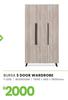 Bursa Bedroom 3 Door Wardrobe 1050 x 460 x 1905mm 1-258