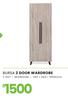 Bursa Bedroom 2 Door Wardrobe 700 x 460 x 1905mm 1-257