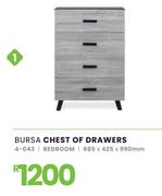 Bursa Bedroom Chest Of Drawers 685 x 425 x 990mm 4-043