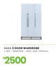 Nara 3 Door Wardrobe 1200 x 450 x 2100mm 1-285