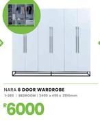 Nara 6 Door Wardrobe 2400 x 450 x 2100mm 1-283