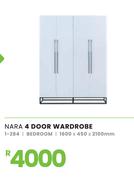 Nara 4 Door Wardrobe 1600 x 450 x 2100mm 1-284