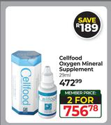 Cellfood Oxygen Mineral Supplement-For 2 x 29ml
