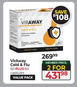 VirAway Cold & Flu 60 Plus 60 Capsules-For 2
