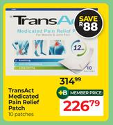 TransAct Medicated Pain Relief Patch 10 Patches