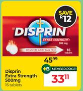 Disprin Extra Strength 500mg 16 Tablets