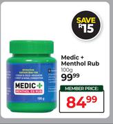 Medic+ Menthol Rub-100g
