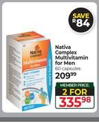 Nativa Complex Multivitamin For Men 60 Capsules-For 2