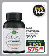 Solal Vitamin K2 30 Capsules-For 2
