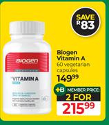 Biogen Vitamin A 60 Vegetarian Capsules-For 2