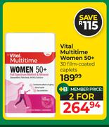 Vital Multitime Women 50+ 30 Flim Coated Caplets-For 2