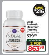 Solal Probiotic Maximum Potency 60 Capsules-For 2