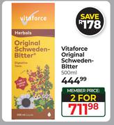Vitaforce Original Schweden Bitter-For 2 x 500ml