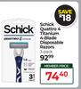 Schick Quattro 4 Titanium 4-Blade Disposable Razors (3 Pack)
